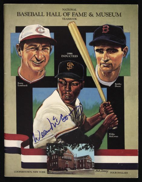 1986 Willie McCovey Bobby Doerr Signed Hall of Fame Yearbook (JSA)