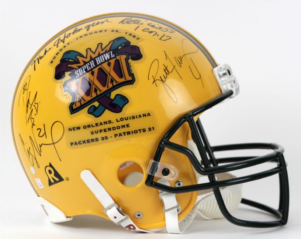 1997 Green Bay Packers Signed Full Size Commemorative Helmet w/ 9 Signatures Including Brett Favre, Reggie White, Mike Holmgren & More (JSA)