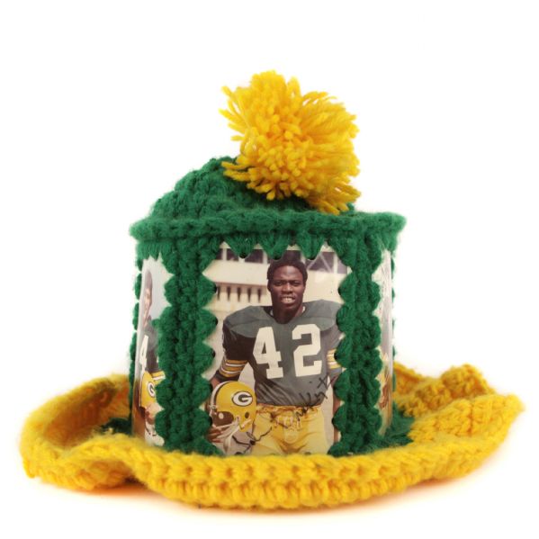 1972-73 John Brockington Rich McGeorge Jerry Tagge Green Bay Packers Signed Knit Photo Hat (JSA) 