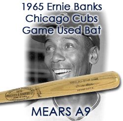 1965 Ernie Banks Chicago Cubs MINNESOTA H&B Louisville Slugger All Star Game Used Bat (MEARS A9) – Gifted by clubhouse attendant