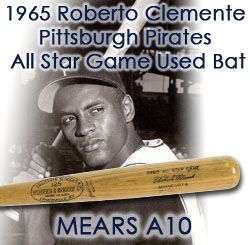 1965 Roberto Clemente MINNESOTA H&B Louisville Slugger All Star Game Used Bat (MEARS A10) – Gifted by clubhouse attendant