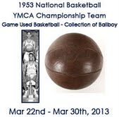 1953 Wilt Chamberlain National Basketball All-Black YMCA Championship Team Game Used Basketball, With Early Autograph – Documented Collection of Ball Boy (MEARS LOA)