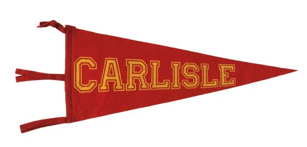 1910s Carlisle Indians Full Size 24" Pennant Jim Thorpes Alma Mater 