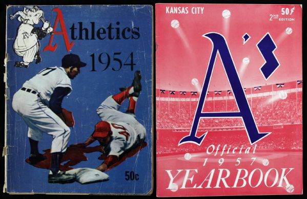 1954-65 Philadelphia/Kansas City Athletics Cincinnati Reds Baltimore Orioles Yearbook Collection - Lot of 8