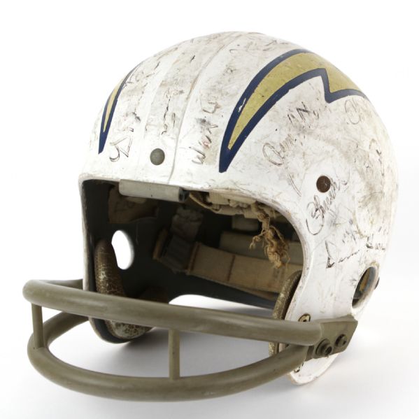 1970s San Diego Chargers Multi Signed Riddell Kra-Lite Full Size Suspension Helmet