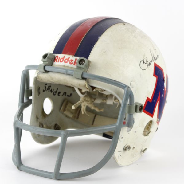 1976 Charlie Sanders Detroit Lions Signed Game Worn NFC Pro Bowl Suspension Helmet (MEARS LOA/JSA)