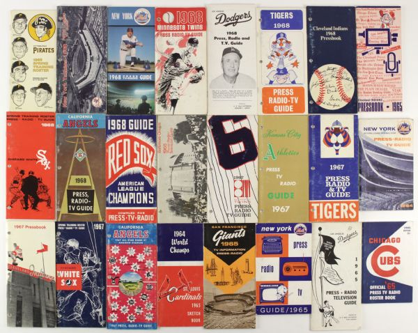 1958-80 Major League Baseball Media Guide Collection - Lot of 90