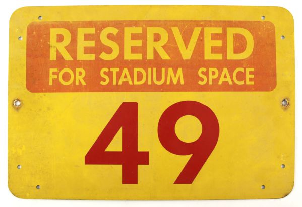 1960s circa Cleveland Indians Cleveland Municipal Stadium 12" x 18" Reserved Parking Sign