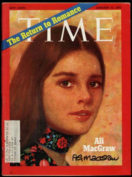 1971 Ali MacGraw Signed Time Magazine (JSA)