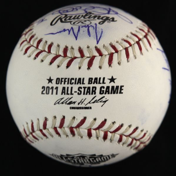 2011 American League All Stars Signed OML Selig All Star Game Baesball w/ 21 Signatures (JSA)