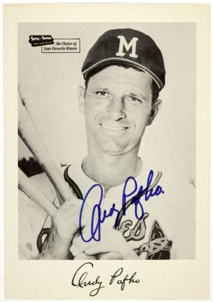 1953-57 Andy Pafko Milwaukee Braves Signed 7" x 10" Spic N Span Photo (JSA)