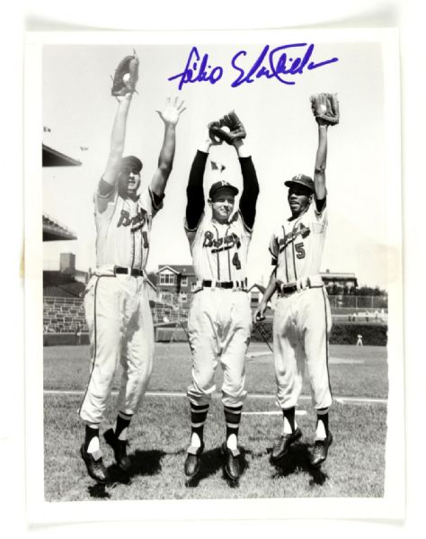 1957 Felix Mantilla Milwaukee Braves Signed Original 7" x 9" Photo (JSA)