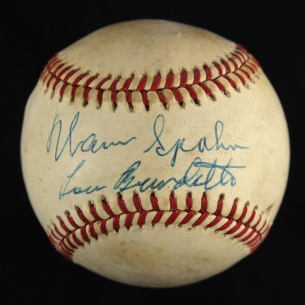 1990s Warren Spahn Lew Burdette Milwaukee Braves Signed Baseball (JSA)
