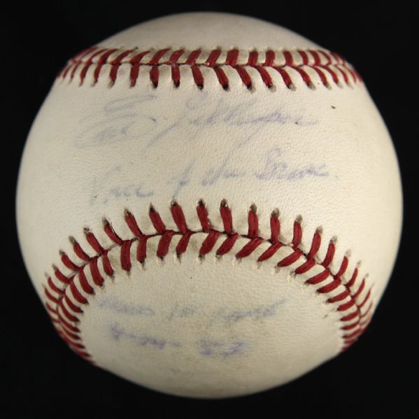 1987-89 Earl Gillespie Milwaukee Braves Announcer Single Signed ONL Giamatti Baseball (JSA)