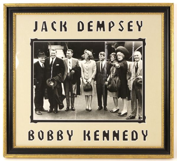 1960s Jack Dempsey Robert F Kennedy 22" x 24" Framed Photo