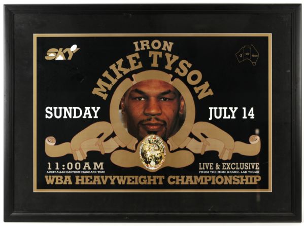 1996 Iron Mike Tyson WBA Championship Bout 30" x 41" Framed Australian Broadside 