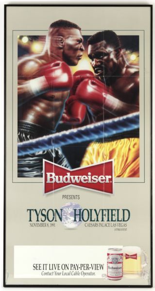 1991 Mike Tyson vs. Evander Holyfield 19" x 36" Framed Broadside