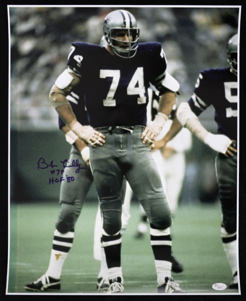 1980s Bob Lilly Dallas Cowboys Signed 16" x 20" Photo *JSA*