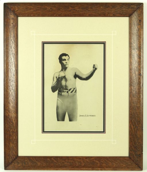 1900 circa James J. Jefferies Heavyweight Champion 29" x 36" Framed Photo