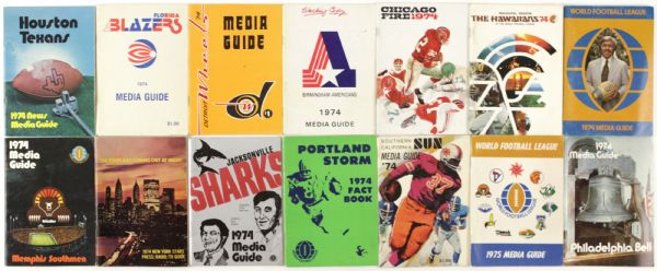 1974-75 World Football League Press Release & Media Guide Collection - Lot of 40+