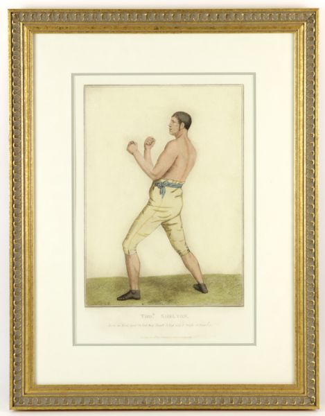 1819 Thomas Shelton English Bare Knuckle Boxer 18" x 24" Framed Illustration