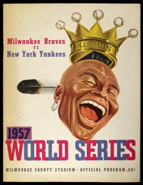 1957 Milwaukee Braves New York Yankees County Stadium World Series Program Unscored
