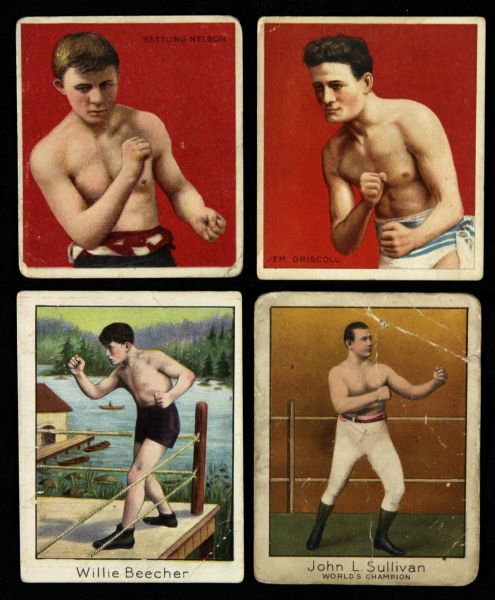 1910 Mecca Cigarettes T220 & T218 Boxing Tobacco Card Collection - Lot of 4 