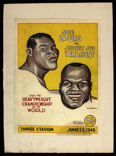 1948 11" x 15" Joe Louis vs. Jersey Joe Walcott Front Cover of Program