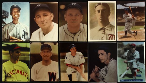 1880s-50s Major League Baseball Player 3.5" x 5" Photo Card Collection - Lot of 46 w/ Walter Johnson, Sam Rice, Wee Willie Keeler & More
