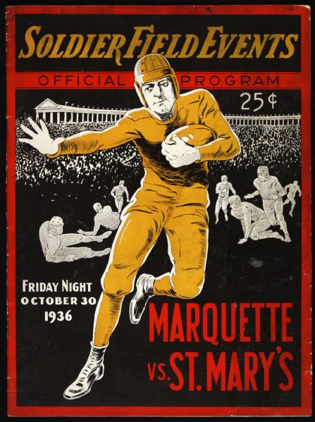 1936 Marquette Golden Avalanche Football Team Game Program Collection - Lot of 2