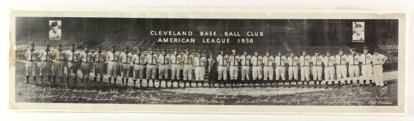 1936 Cleveland Indians 9" x 33" Matted Team Photo Bob Feller Rookie Season