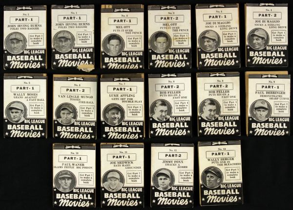 1937 Goudey R326 Baseball Movies Flip Books - Lot of 16 w/ Mel Ott, Joe DiMaggio, Jimmie Foxx & More