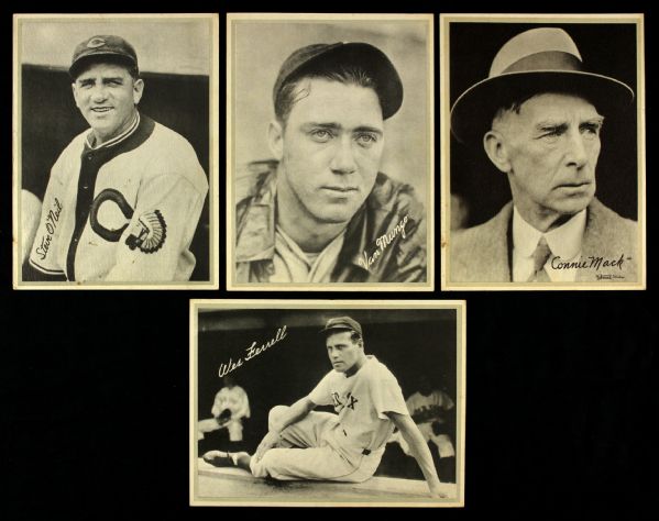 1936 R311 Leather Finish Premiums - Lot of 6 w/ Connie Mack, Rogers Hornsby & More