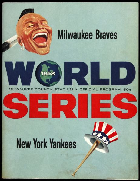 1958 Milwaukee Braves New York Yankees County Stadium Unscored World Series Program