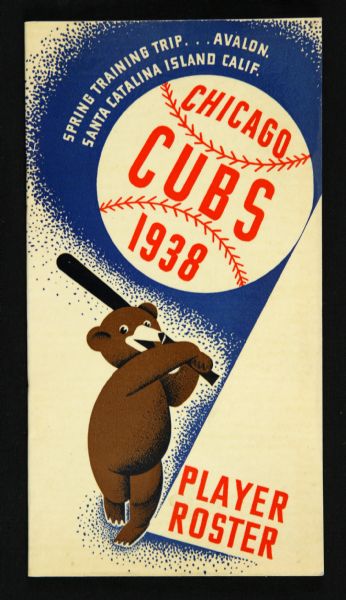 1938 Chicago Cubs Spring Training Trip Player Roster Book