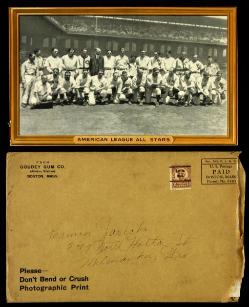 1933 American League All Stars Goudey R309 Premium w/ Original Mailing Envelope