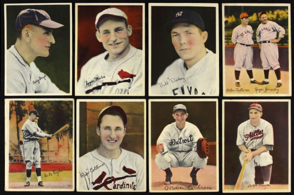 1936 Pastel Photo R312 Baseball Trading Cards - Lot of 15 w/ Casey Stengel, Bill Dickey & More