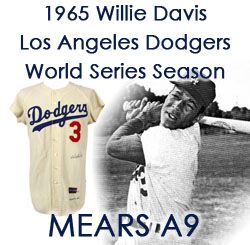 1965 Willie Davis Los Angeles Dodgers Signed Game Worn Home Jersey (MEARS LOA/JSA) World Series Season