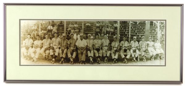 1948 (recently produced) 10" x 24" Sepia Framed Matted Baxter Springs Kansas Junior Cardinal League Winners 