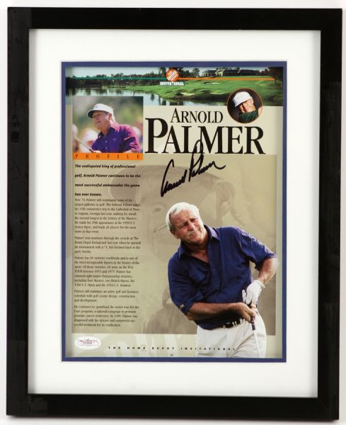 2000 Arnold Palmer Signed Home Depot Invitational Player Profile 12" x 15" Framed Matted *JSA*