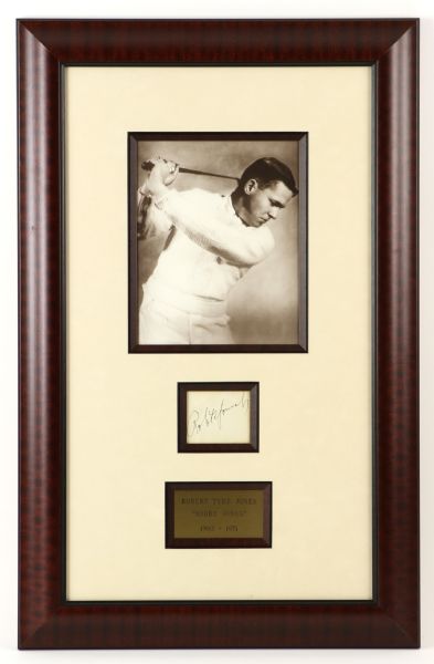 1902-71 Bobby Jones Signed Framed 17" x 27" Display (JSA)