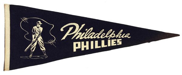 1940s circa Philadelphia Phillies Full Size 29" Pennant