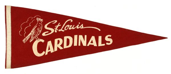 1940s circa St. Louis Cardinals Full Size 29" Pennant