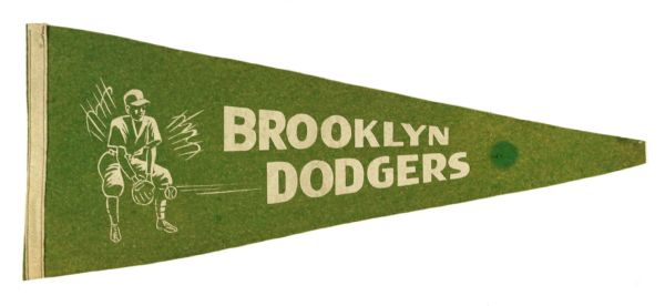 1940s circa Brooklyn Dodgers Full Size 27" Pennant