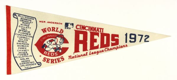 1972 Cincinnati Reds National League Champions Full Size 29" Pennant
