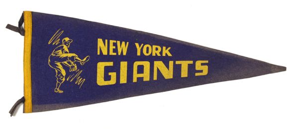 1940s circa New York Giants Full Size 29" Pennant