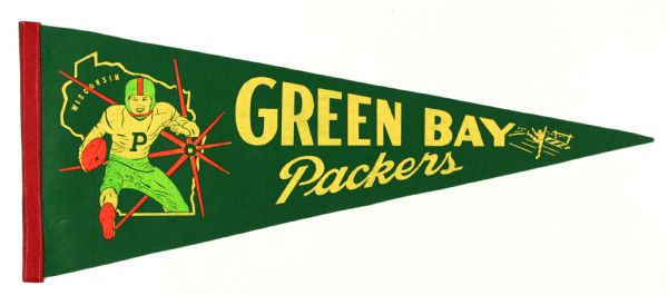1960s circa Green Bay Packers Full Size 29" Pennant 