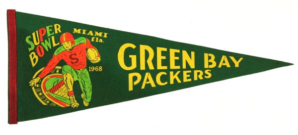 1968 Green Bay Packers Super Bowl II Full Size 29" Pennant 