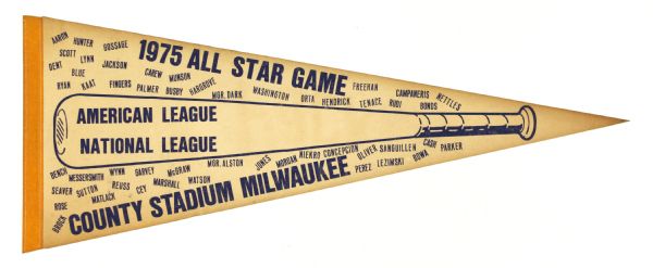 1975 County Stadium MLB All Star Game Full Size 29" Pennant