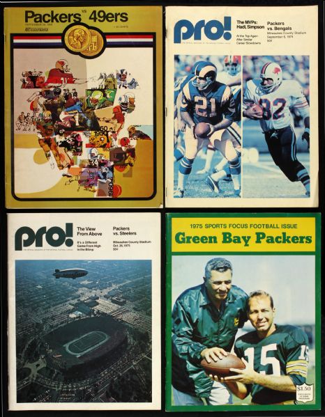 1969-75 Green Bay Packers Program & Season Preview Collection - Lot of 4